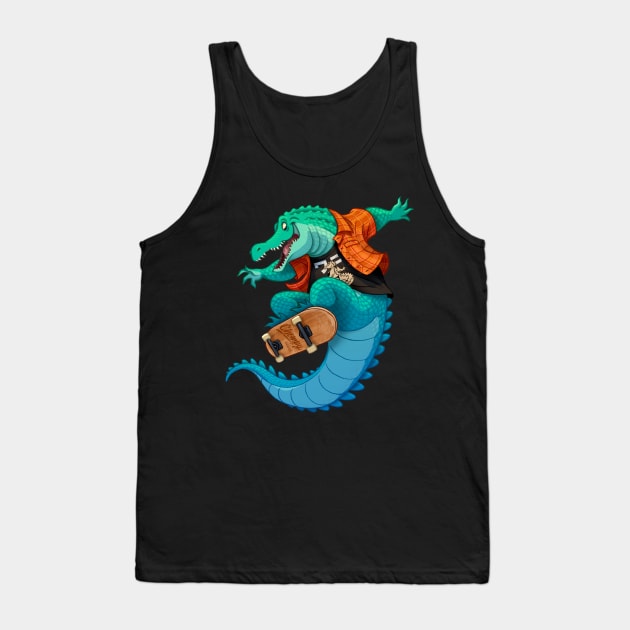 Ollie Gator - skateboarding alligator Tank Top by mdashow